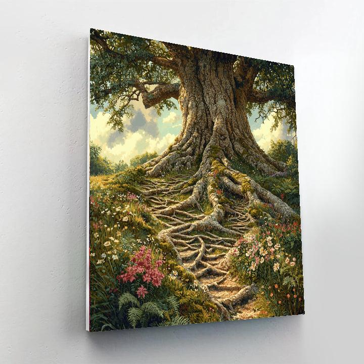 Ancient Tree With Root Labyrinth Environmental Park Paint by numbers kits