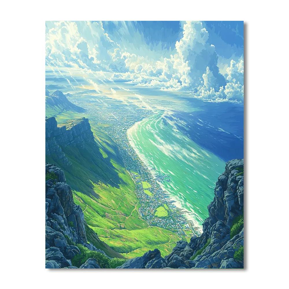 Panorama From Table Mountain Viewpoint painting number kit