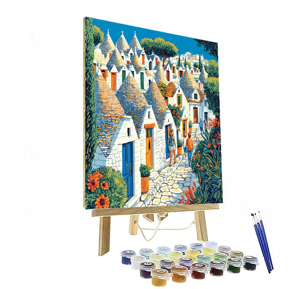 Urban Mosaic Of Alberobello Trulli Houses Painting by numbers kit