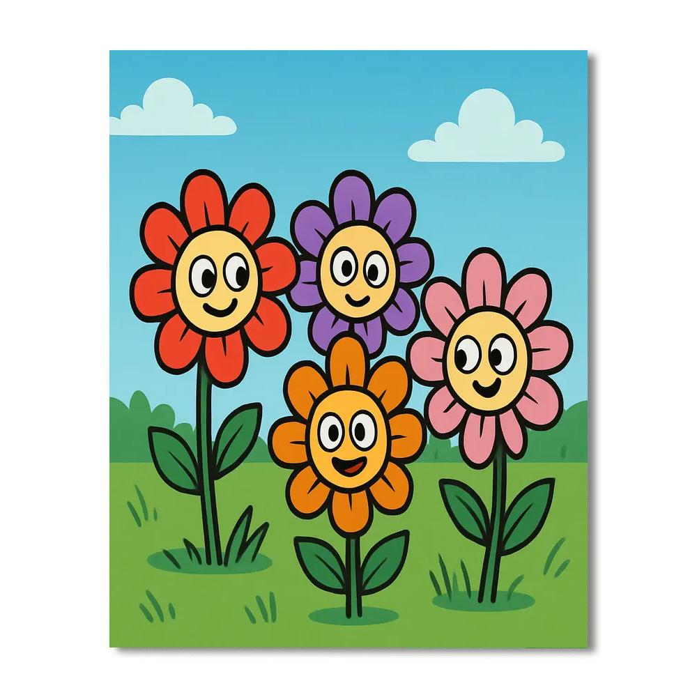 Magical Garden Of Talking Flowers Number painting