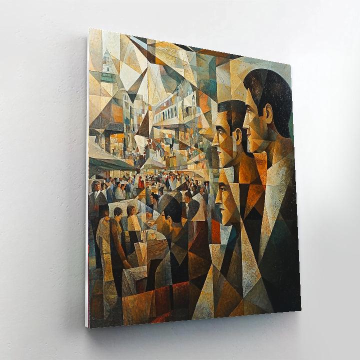 Picasso Inspired Abstract Urban Market Numbered painting kits