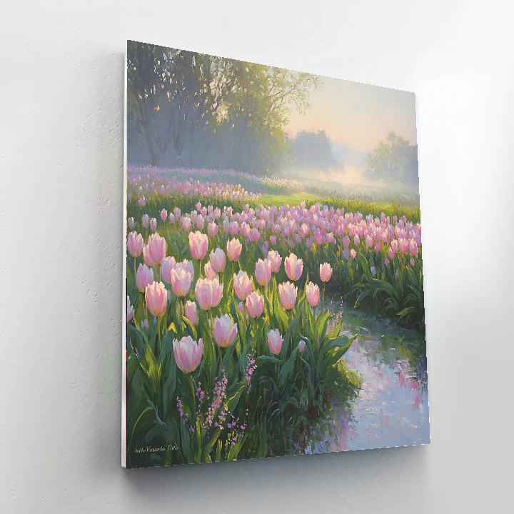 Monet Inspired Morning Garden With Tulips Paint by numbers kits