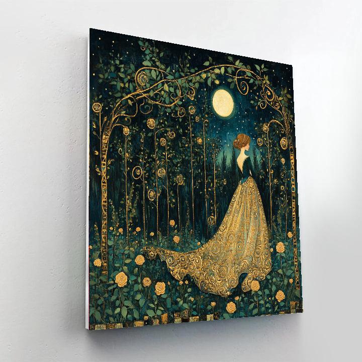 Gustav Klimt Inspired Moonlit Garden painting number kit