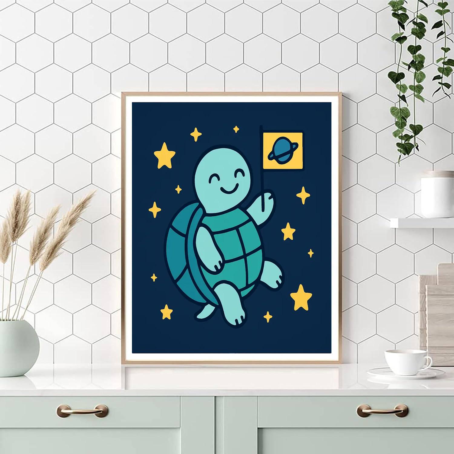 Starry Space Turtle Paint by numbers kits