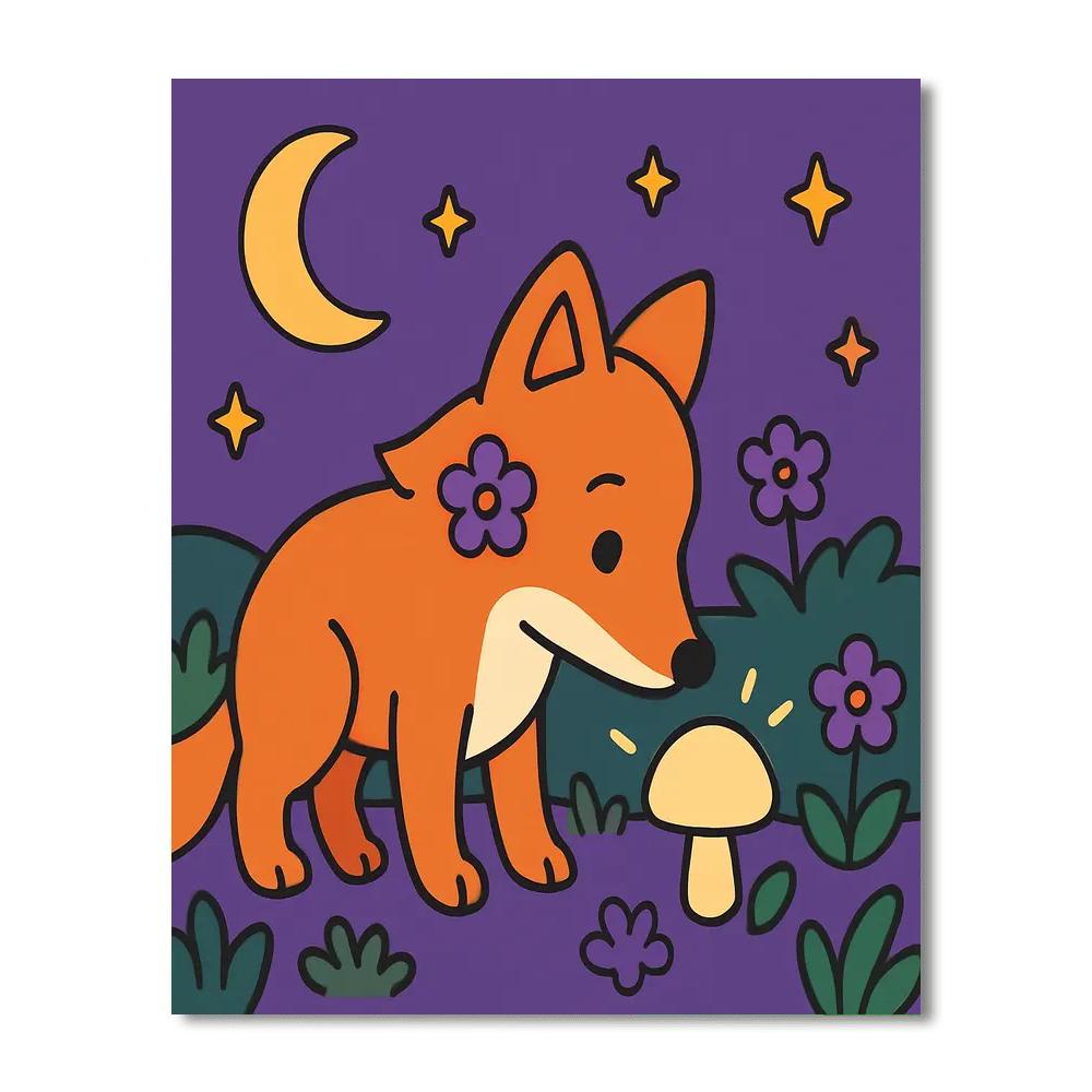 Galaxy Garden Fox Painting by numbers kit