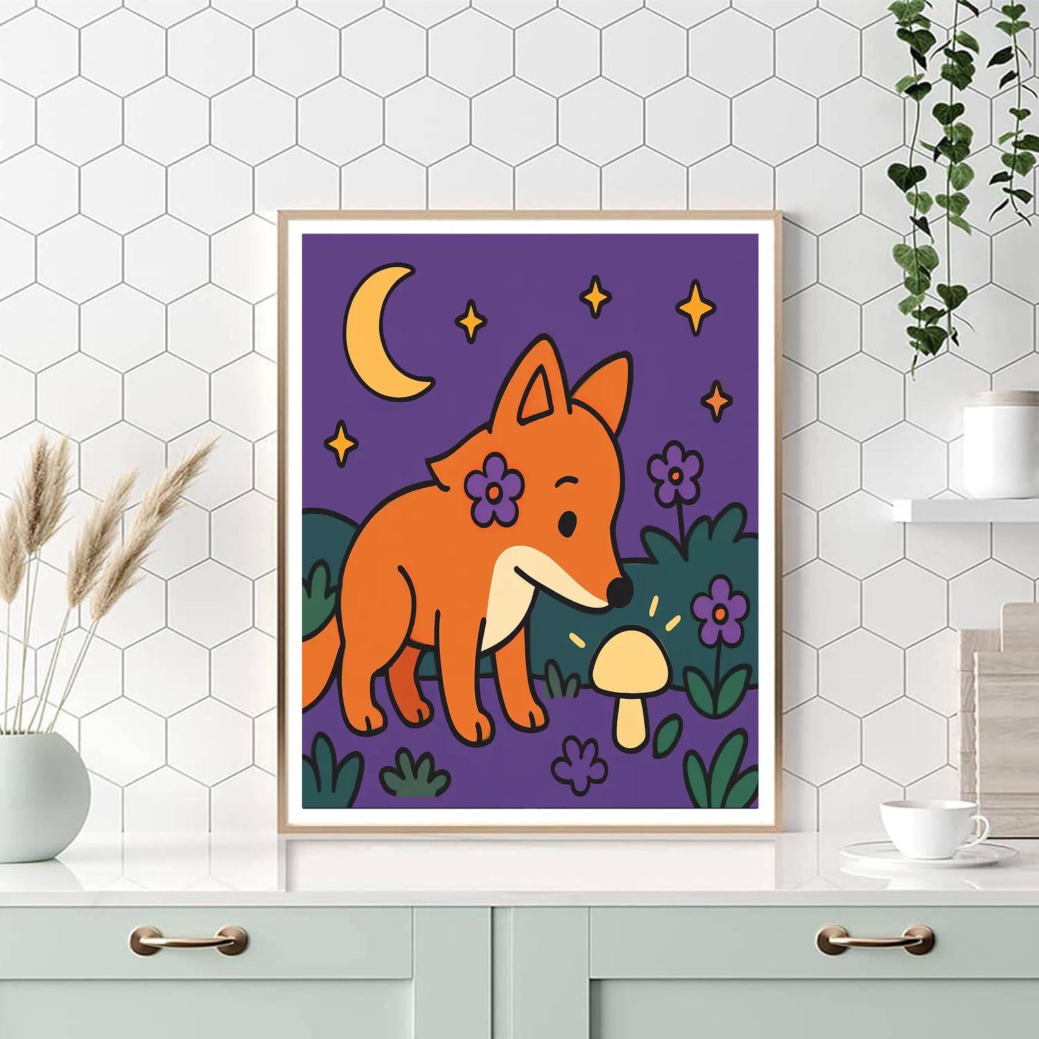 Galaxy Garden Fox Painting by numbers kit