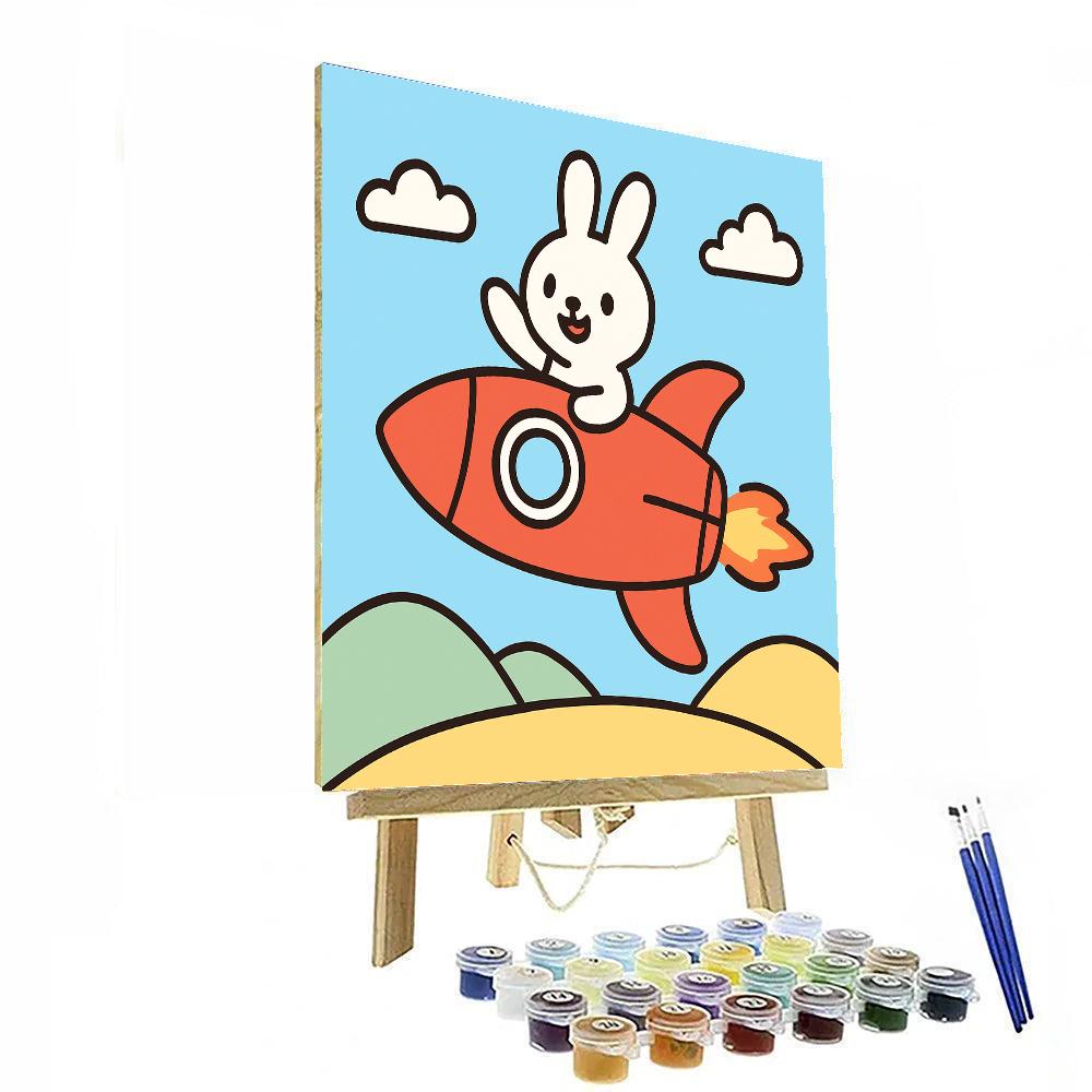 Rocket Riding Rabbit paint by color