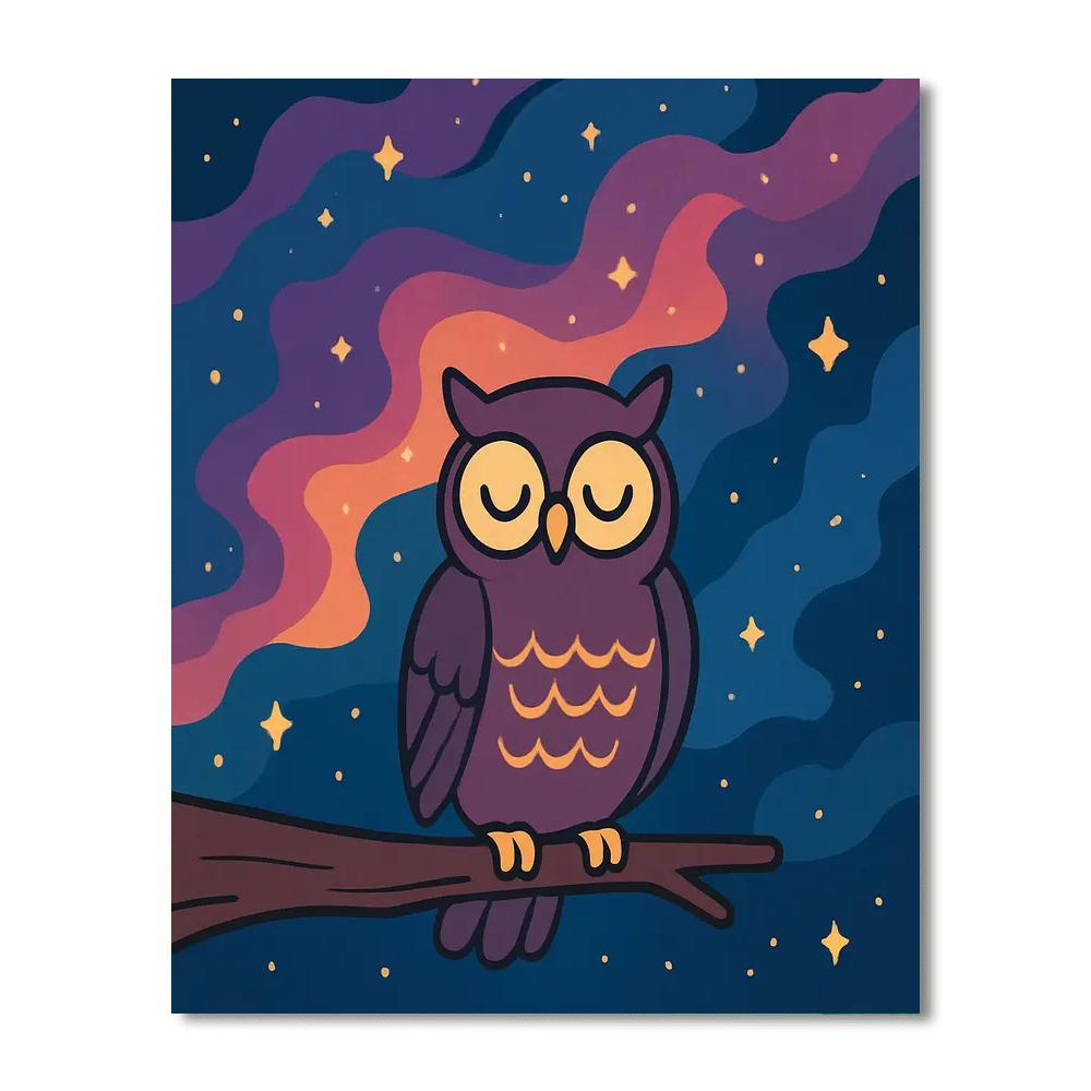 Nebula Night Owl paint by number