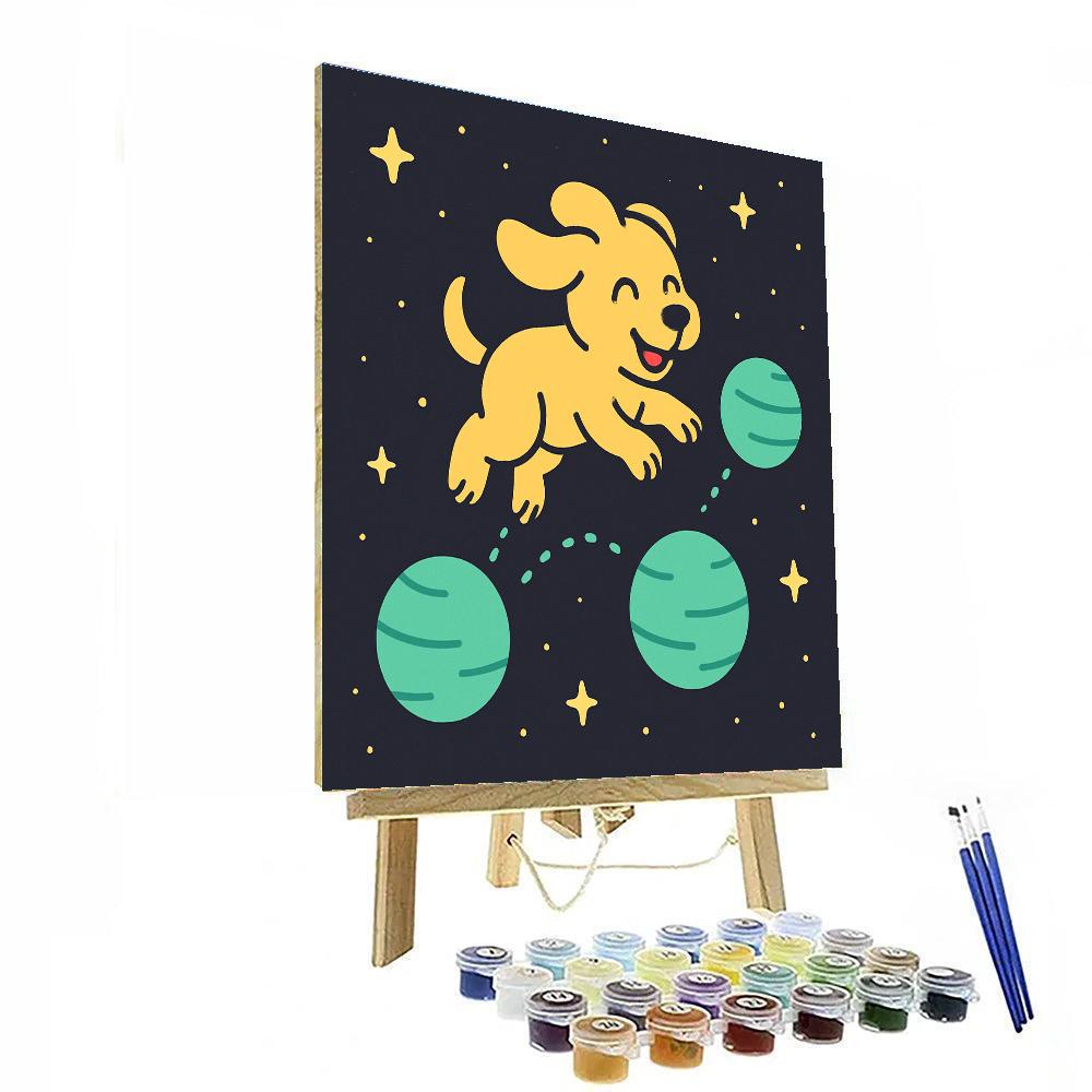 Planet Hopper Puppy Number painting