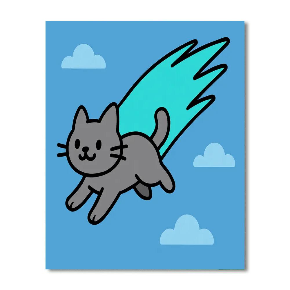 Comet Cat Explorer DIY paint by numbers