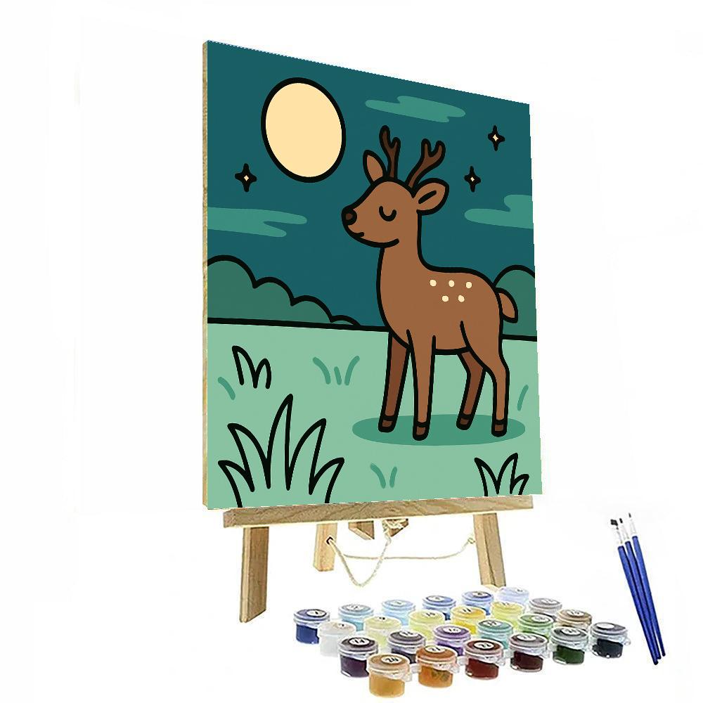 Moonlight Meadow Deer Painting by numbers kit