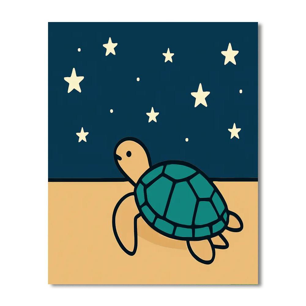 Stargazer Sea Turtle paint by numbers