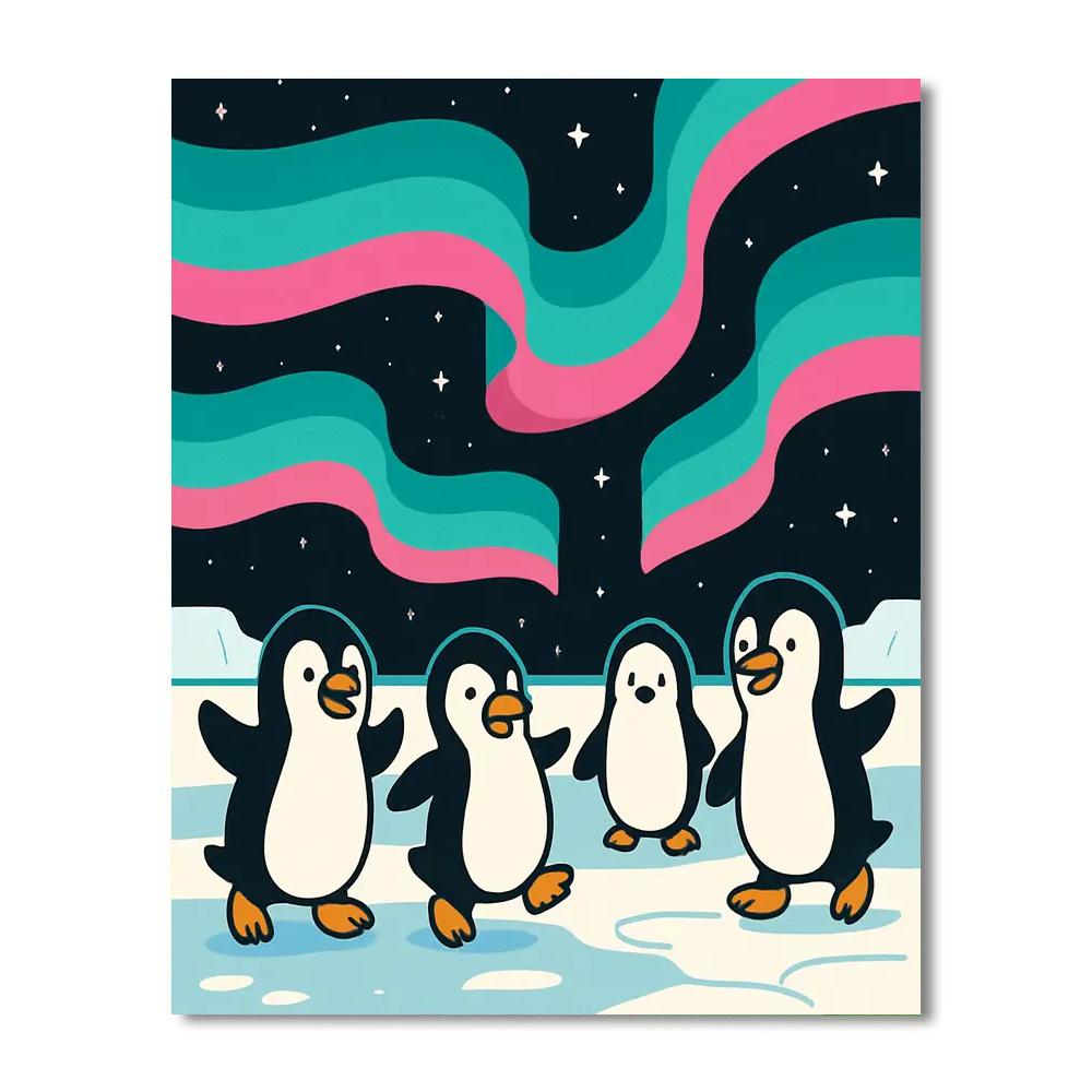 Aurora Penguin Parade painting number kit