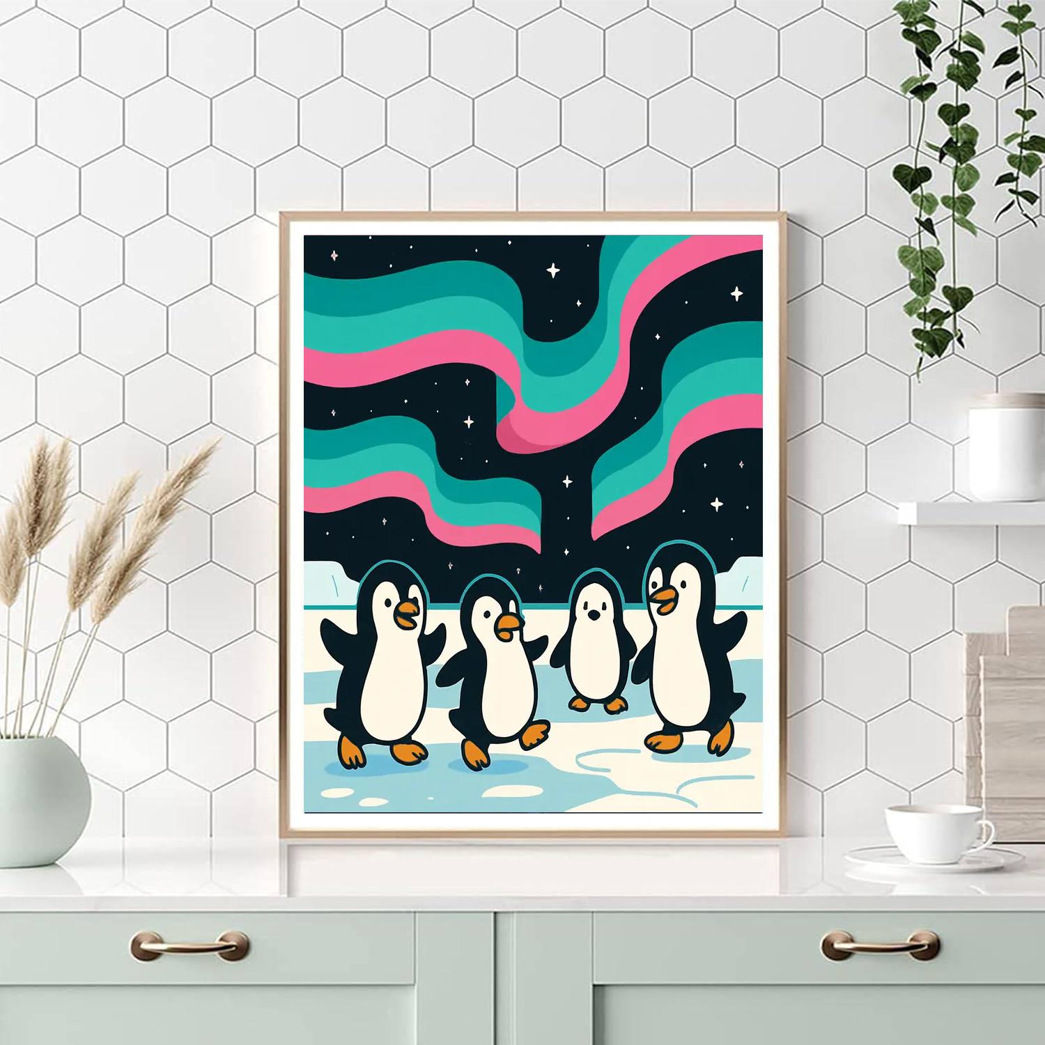 Aurora Penguin Parade painting number kit