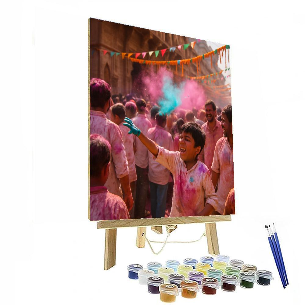 Holi Festival In Mathura paint by color