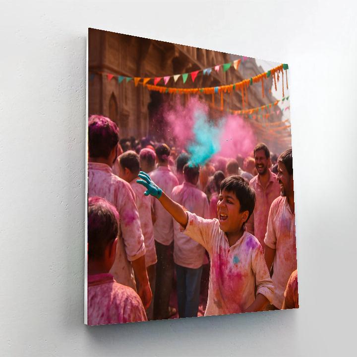 Holi Festival In Mathura paint by color