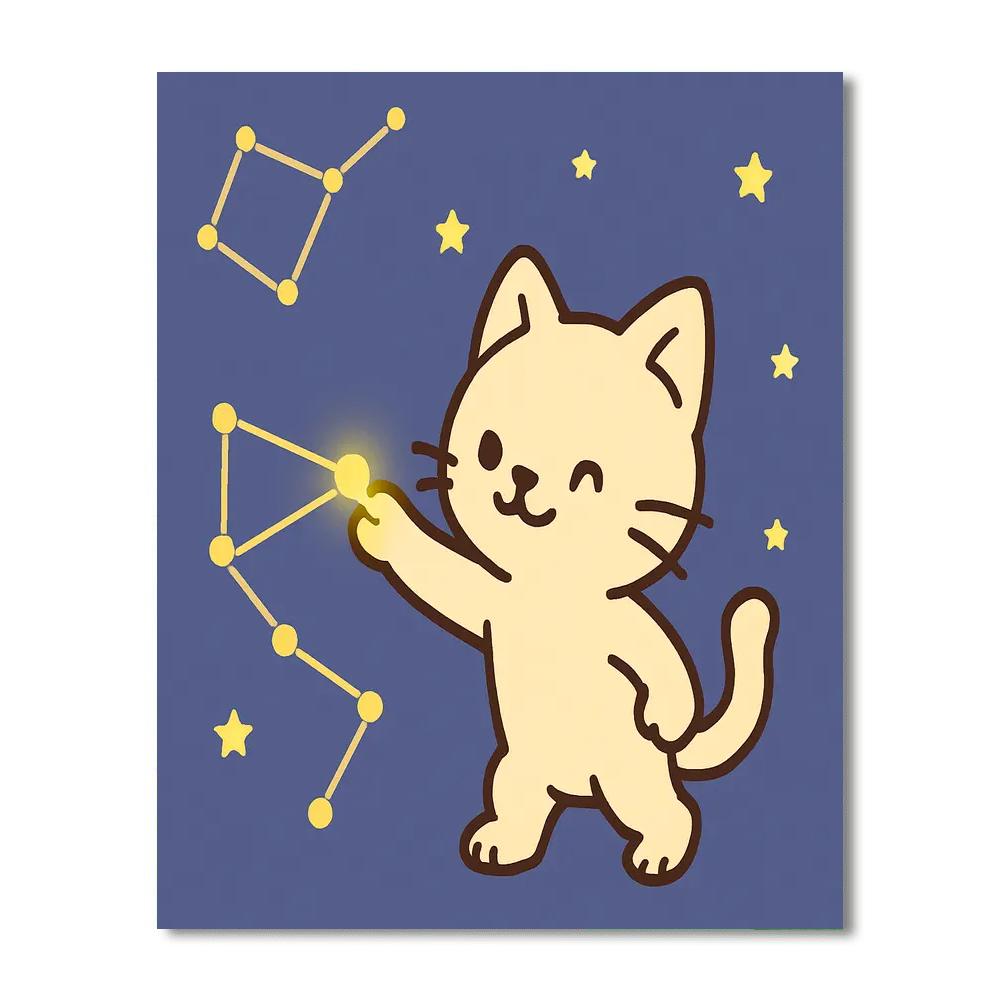 Constellation Kitten DIY paint by numbers