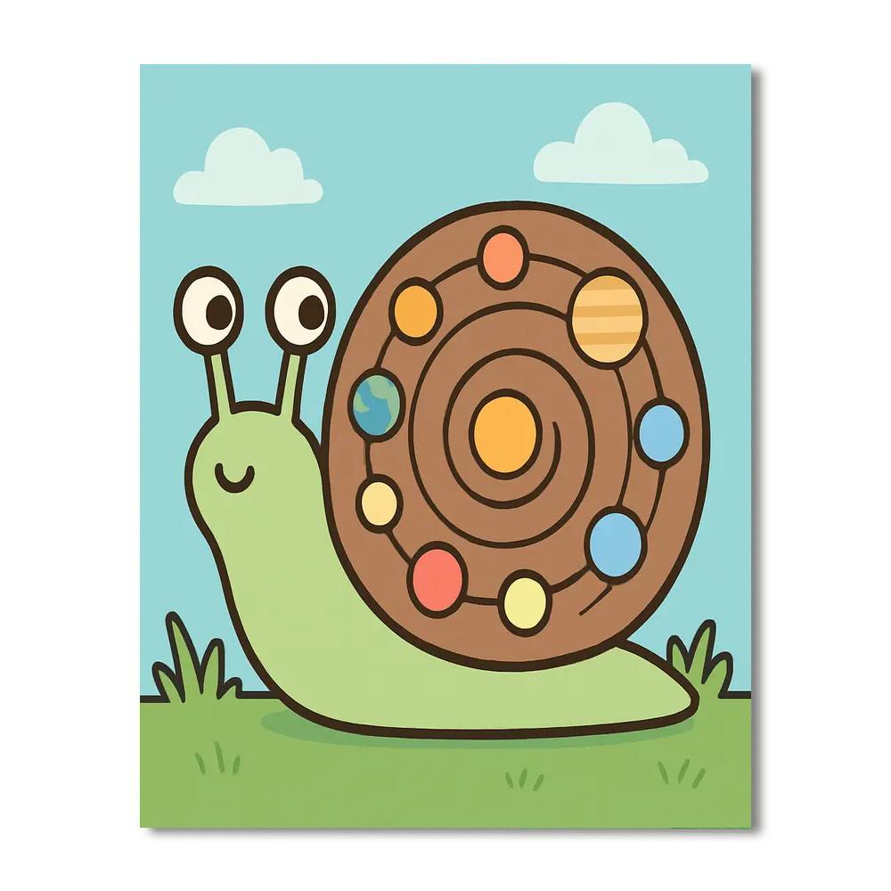Solar System Snail Number painting
