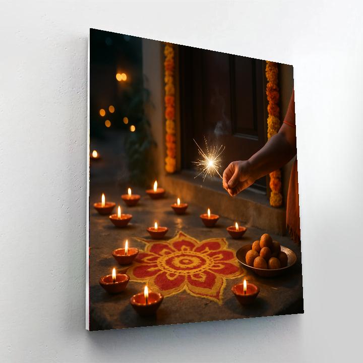Diwali Doorstep Ritual painting number kit