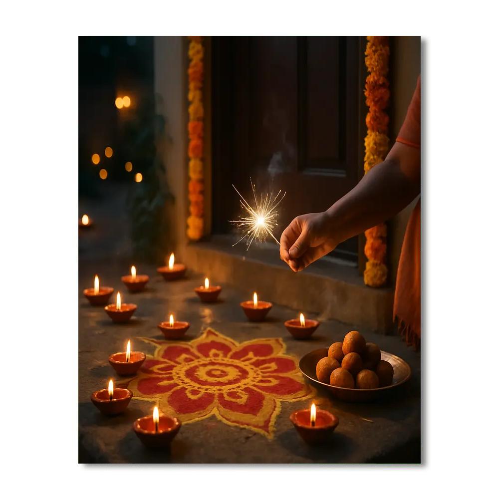 Diwali Doorstep Ritual painting number kit