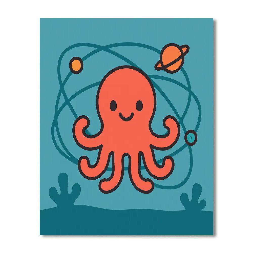 Orbiting Octopus paint by number