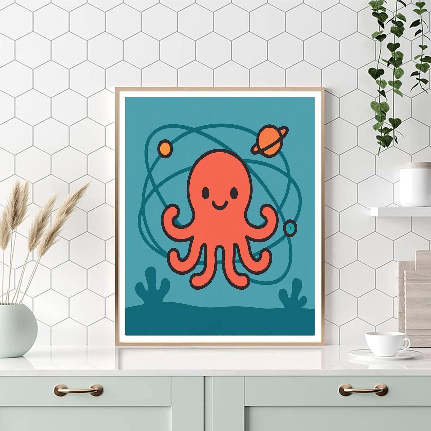 Orbiting Octopus paint by number