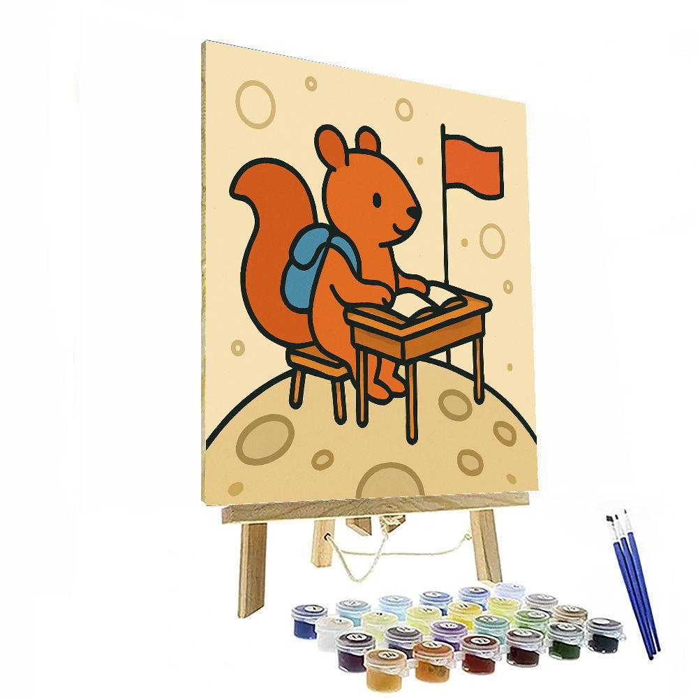 Space School Squirrel Painting by numbers kit