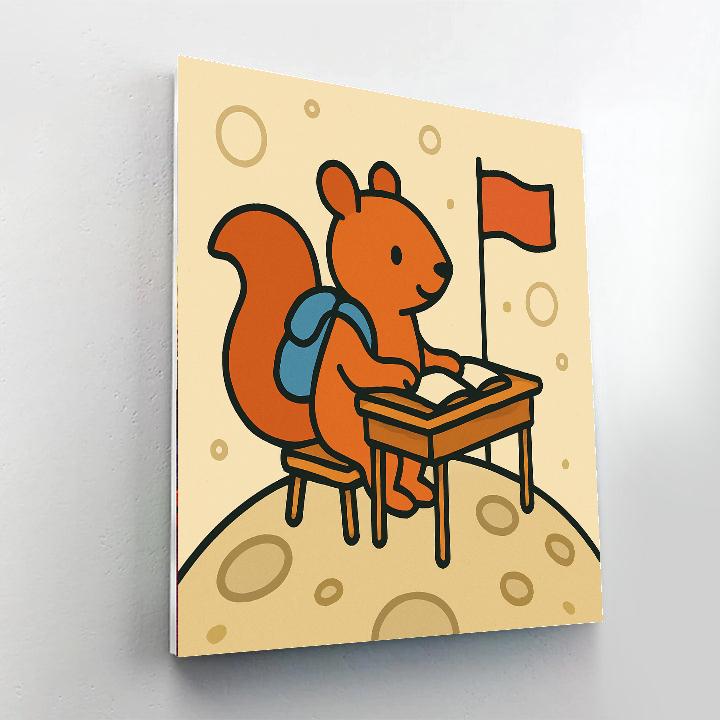 Space School Squirrel Painting by numbers kit