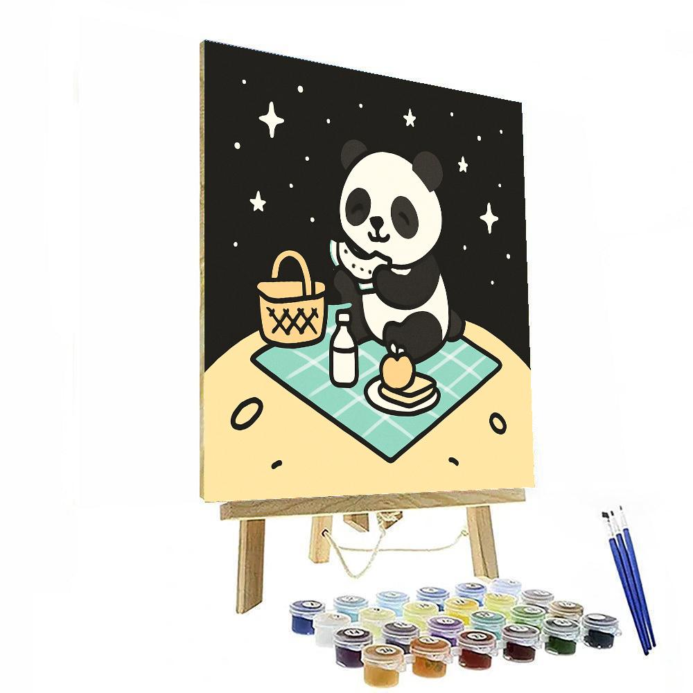 Planet Picnic Panda Painting by numbers kit