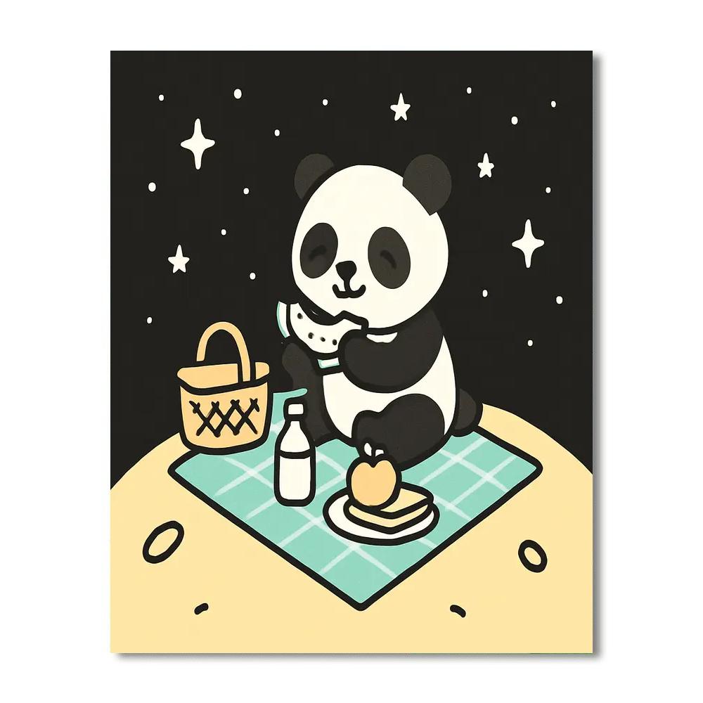 Planet Picnic Panda Painting by numbers kit
