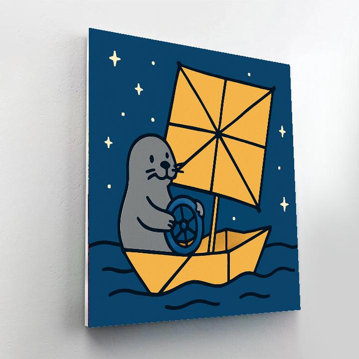 Solar Sailor Seal Number painting