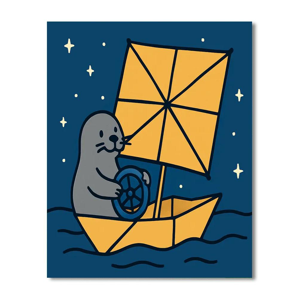 Solar Sailor Seal Number painting