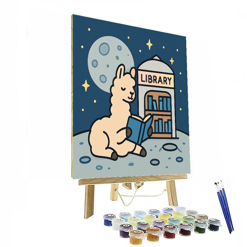 Lunar Library Llama paint by numbers