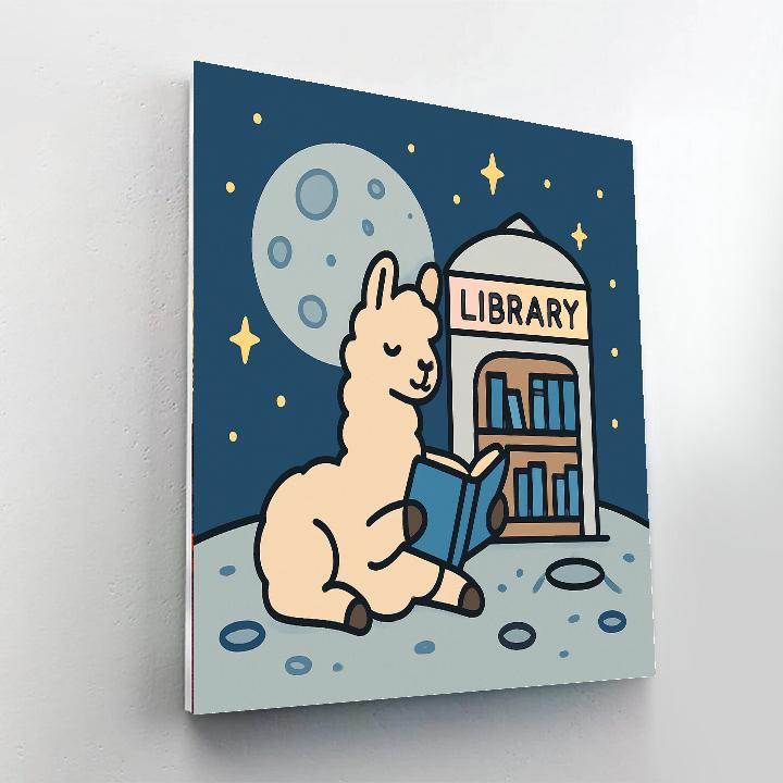 Lunar Library Llama paint by numbers