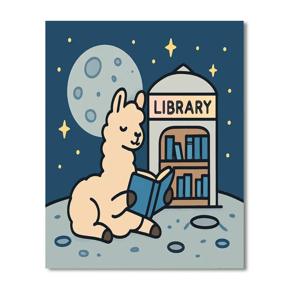 Lunar Library Llama paint by numbers