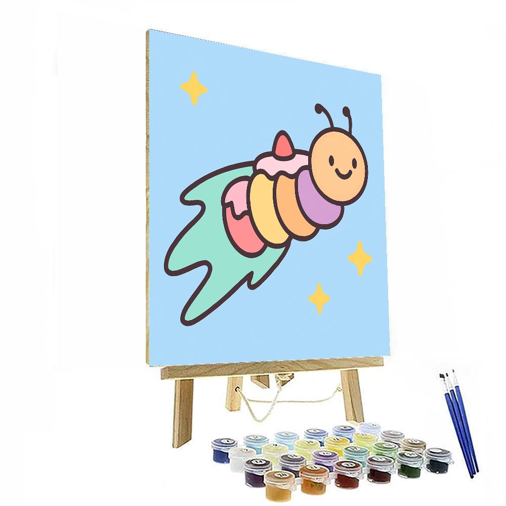 Comet Cake Caterpillar Paint by numbers art
