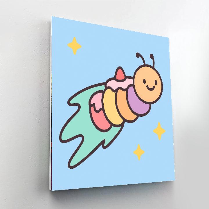 Comet Cake Caterpillar Paint by numbers art