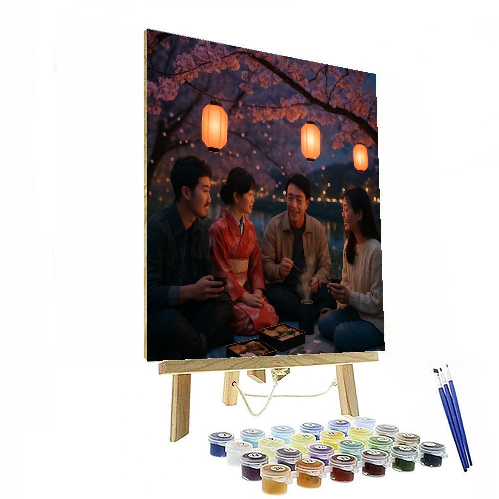 Hanami Evening Picnic DIY paint by numbers