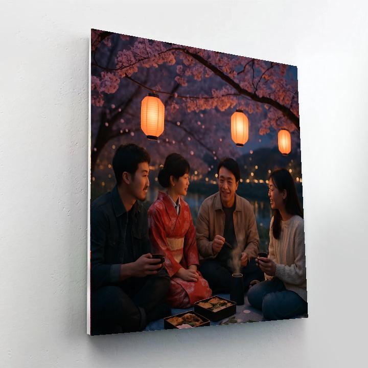 Hanami Evening Picnic DIY paint by numbers