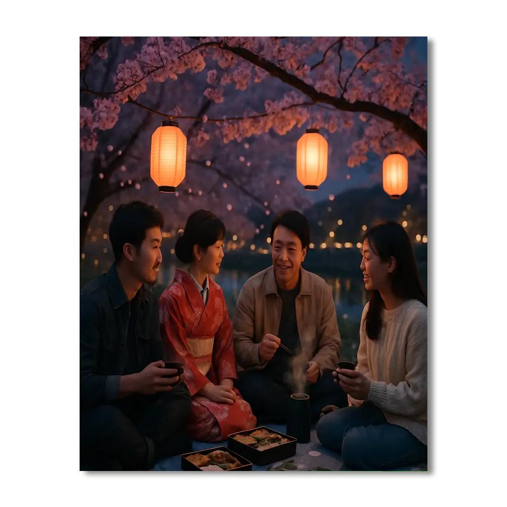Hanami Evening Picnic DIY paint by numbers