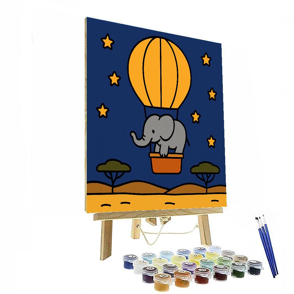 Stellar Safari Elephant painting number kit