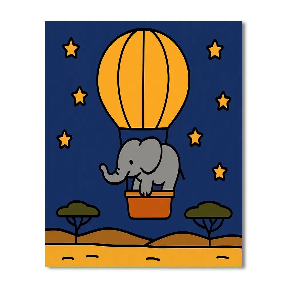 Stellar Safari Elephant painting number kit