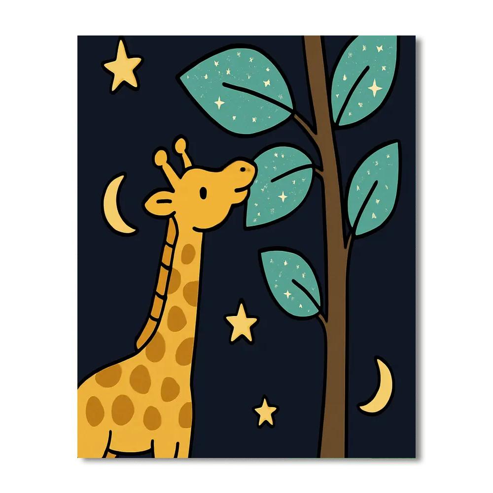 Space Garden Giraffe paint by color