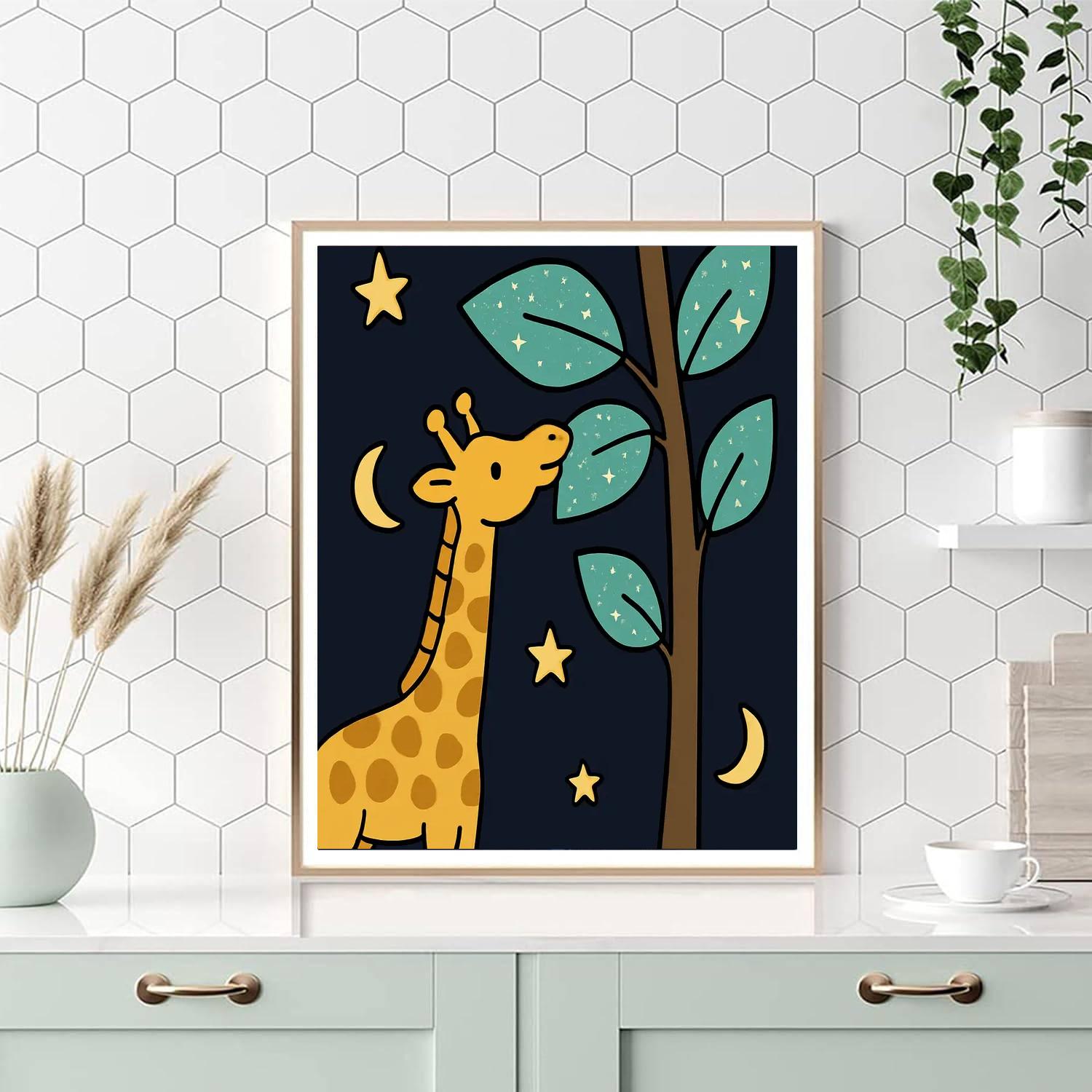 Space Garden Giraffe paint by color