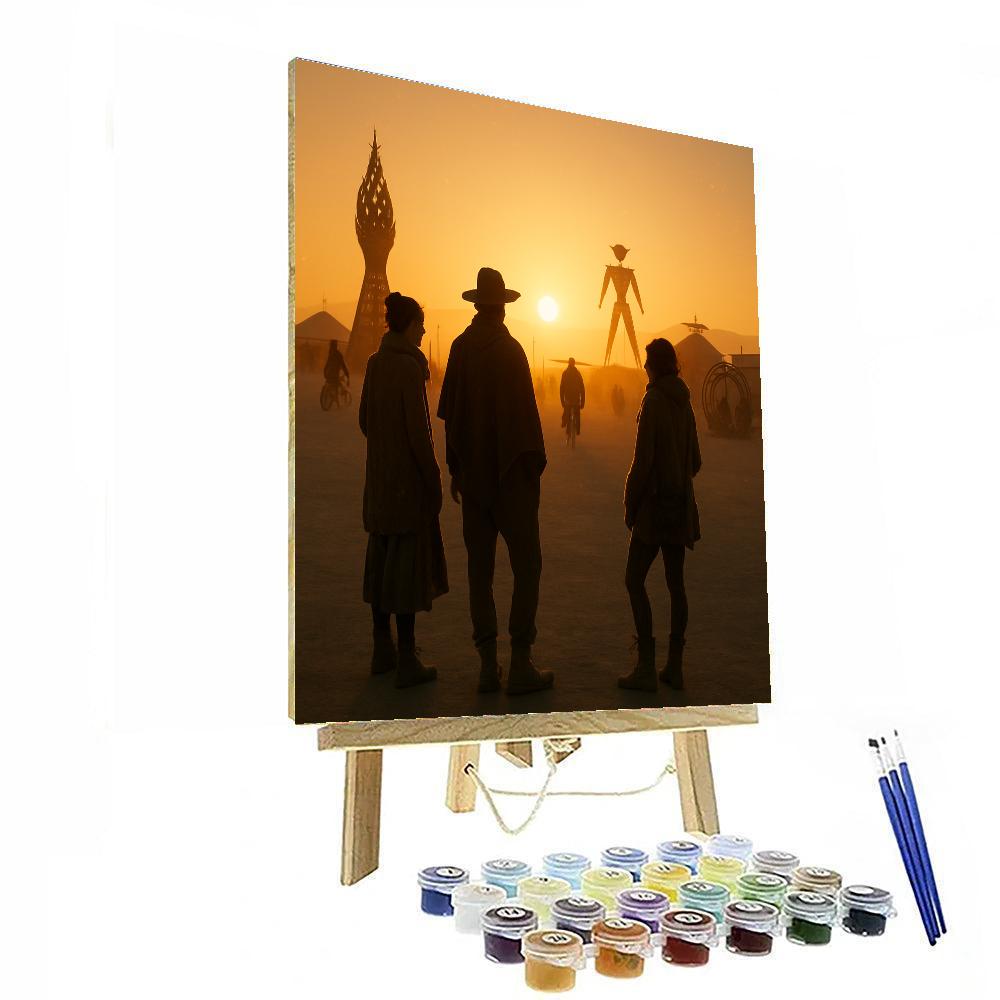 Burning Man Playa Sunrise Painting by numbers kit
