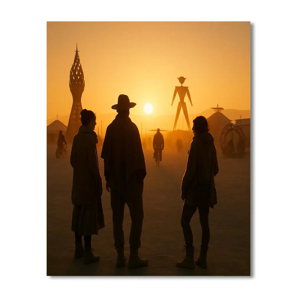 Burning Man Playa Sunrise Painting by numbers kit