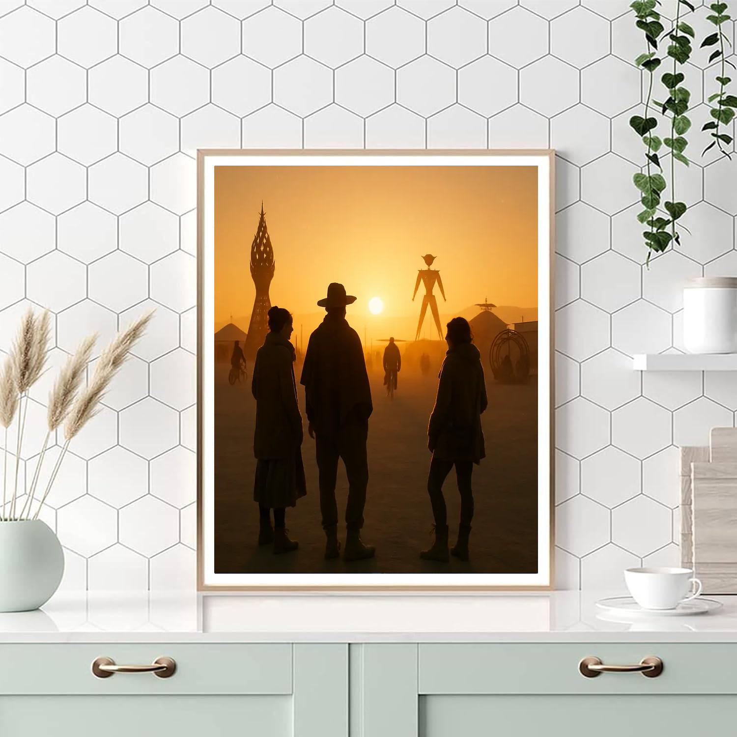 Burning Man Playa Sunrise Painting by numbers kit