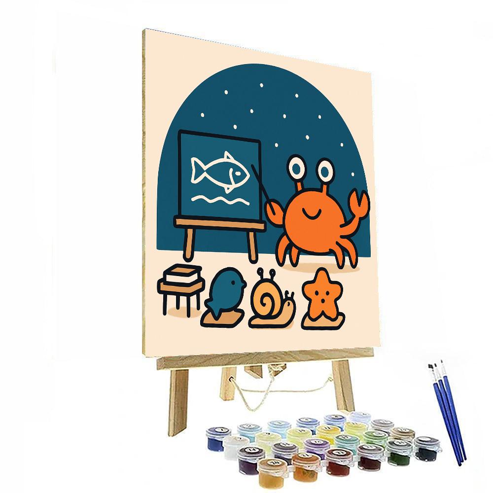Celestial Classroom Crab painting number kit