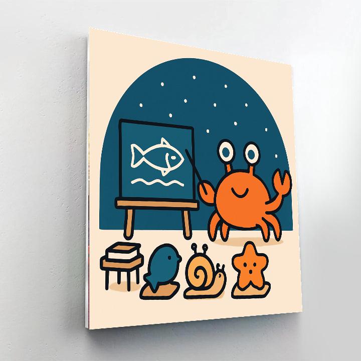 Celestial Classroom Crab painting number kit