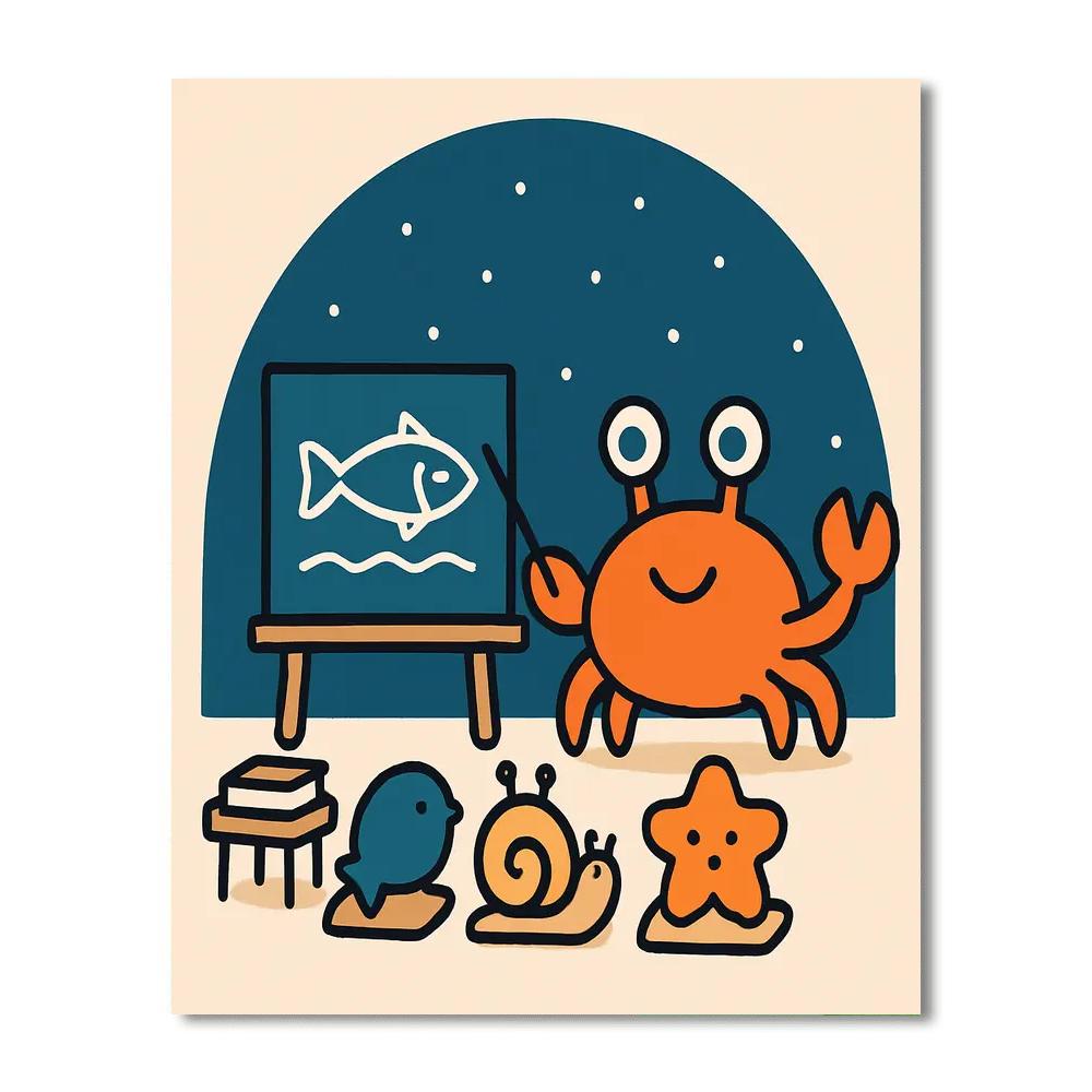 Celestial Classroom Crab painting number kit